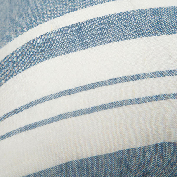 Balance is everything striped chambray throw pillow cover linen close up Galey Alix