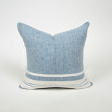 Balance is everything striped chambray throw pillow cover product shot Galey Alix 