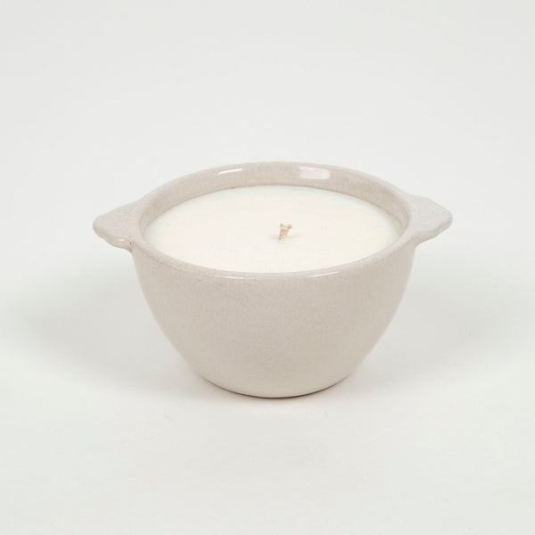 Calm collected mindfully made 100% soy cloves and leather scented single wick candle product shot Galey Alix