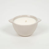 Calm collected mindfully made 100% soy sandalwood and vanilla scented single wick candle product shot Galey Alix
