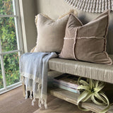 High tide decorative throw blanket on a bench Galey Alix