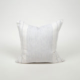 Lined with love multi lined oat and navy colored throw pillow product shot Galey Alix