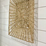 Seagrass with sass handwoven seagrass square wall art close up Galey Alix