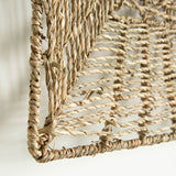 Seagrass with sass handwoven seagrass square wall art detail shot Galey Alix