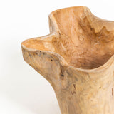 Teak on fleek hand carved natural teak bowl inside Galey Alix