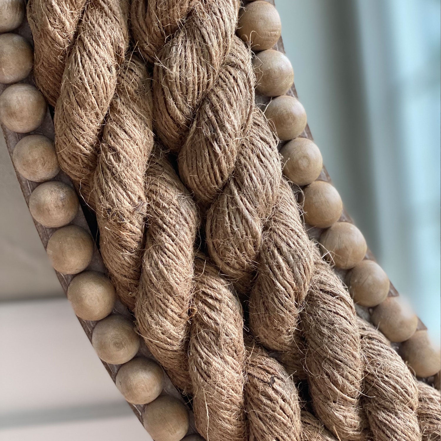 The MaryAnn hand braided rope mirror rope detail up close Galey Alix